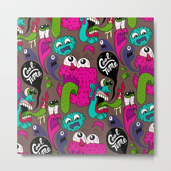 Cool Time Pattern Metal Print