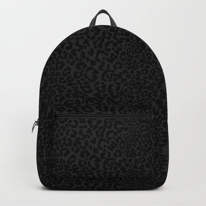 Goth Black Leopard Animal Print Backpack