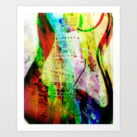 Abstract Electric Guitar Art Print