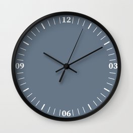 MONTAIN SLATE BLUE SOLID COLOR. PLain Dusty Blue Wall Clock
