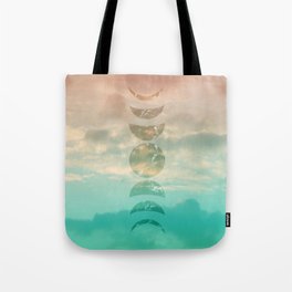 Soft Emerald Beige Clouds Moon Phases #1 #decor #art #society6 Tote Bag