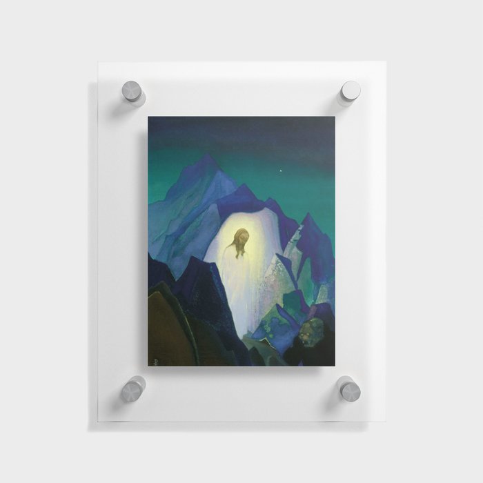 “Christ in the Desert” by Nicholas Roerich Floating Acrylic Print