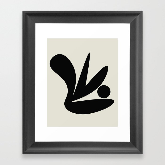 Black and White Abstract Shapes #6 Framed Art Print