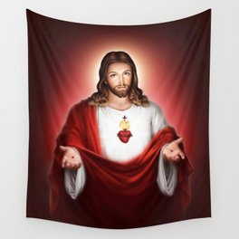 Divine Mercy, Faustina, Sacred Heart of Jesus Wall Tapestry