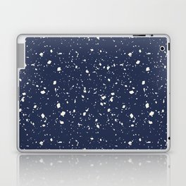 Navy Blue Terrazzo Seamless Pattern Laptop Skin