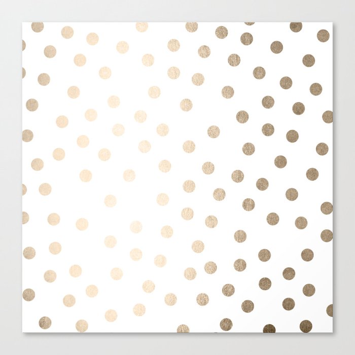 Simply Dots in White Gold Sands Canvas Print