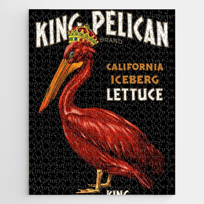 King Pelican red brand California Iceberg Lettuce vintage label advertising poster / posters Jigsaw Puzzle