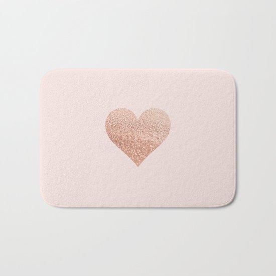 ROSEGOLD HEART BLUSH Bath Mat