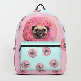 Pug Strawberry Donut Backpack