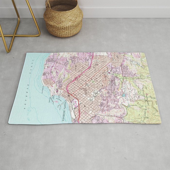 Vintage Map of Santa Barbara California (1952) Rug