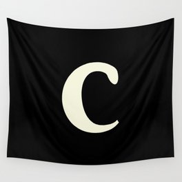 c (BEIGE & BLACK LETTERS) Wall Tapestry