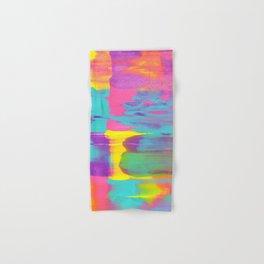 Neon Sunset Paint Smear Hand & Bath Towel