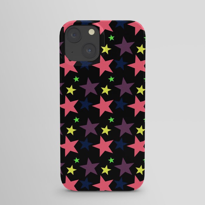 Happy Stars on Black iPhone Case
