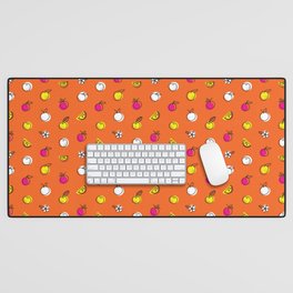 Quirky Oranges | Fun Citrus Pattern | Fluorescent | Desk Mat