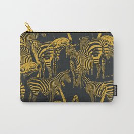 Summer Zebras but Black and Gold Carry-All Pouch