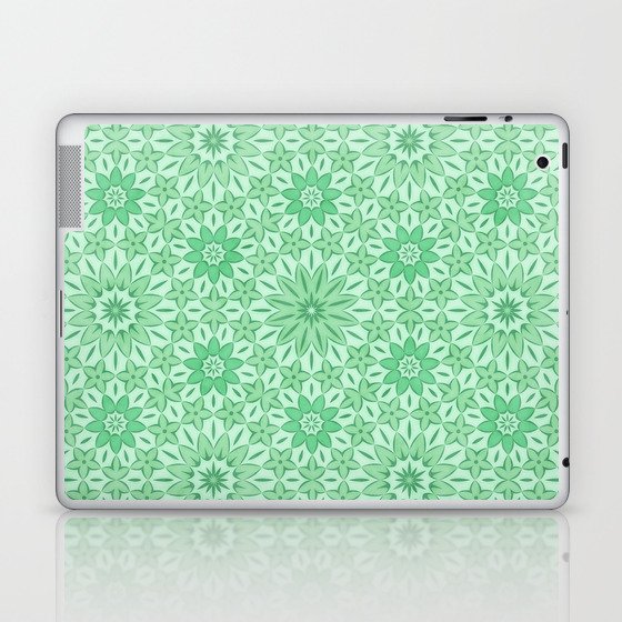 Rings of Flowers - Color: Mint Julep Laptop & iPad Skin