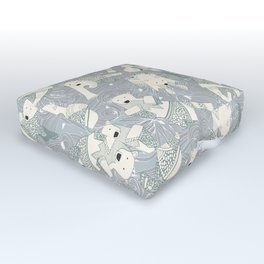arctic polar bears silver Outdoor Floor Cushion