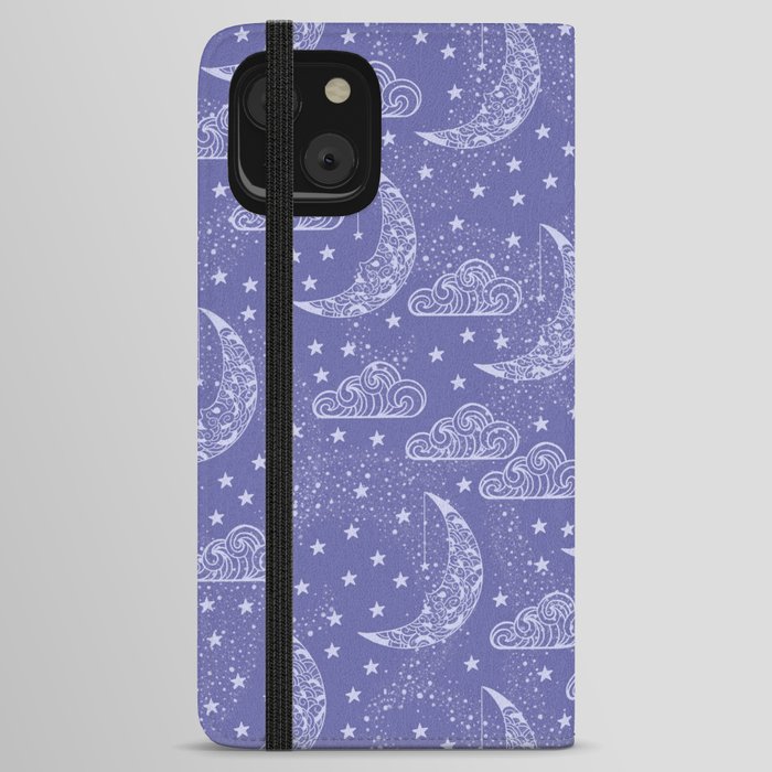 Celestial Majesty Moon and Clouds iPhone Wallet Case