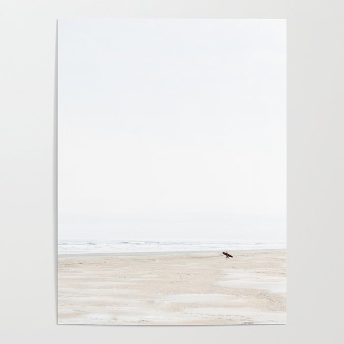 The lone surfer | fine art surf beach photography | Wanderlust at the ocean Poster