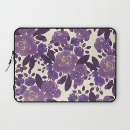 Elegant ivory gold lavender purple watercolor floral  Laptop Sleeve