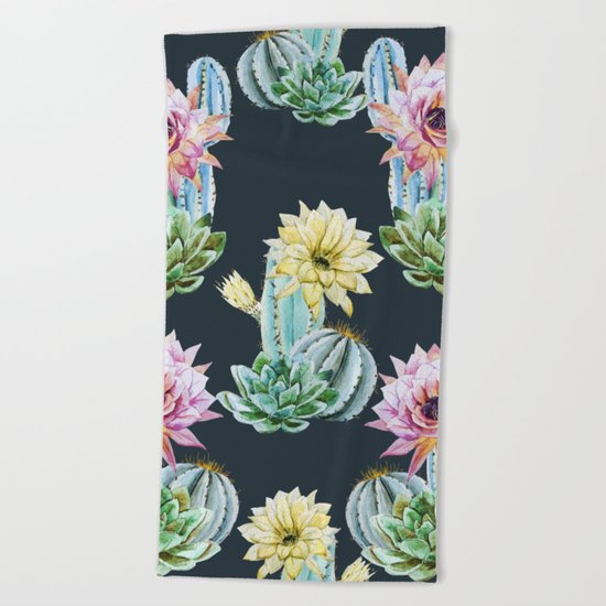 Cactus Pattern 07 Beach Towel