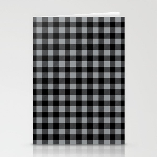 Steely Gray - check Stationery Cards