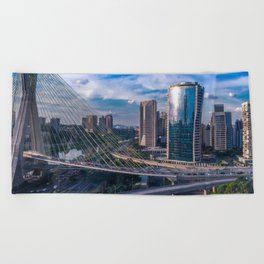 Brazil Photography - Beautiful Bridge In São Paulo Beach Towel