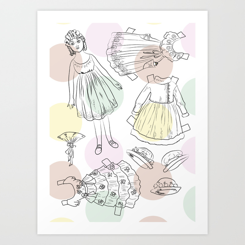Victorian Paper Doll Art Print By Jeanrim Society6