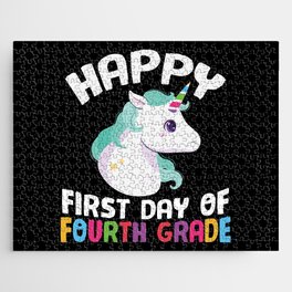 Happy First Day Of Fourth Grade Unicorn Jigsaw Puzzle