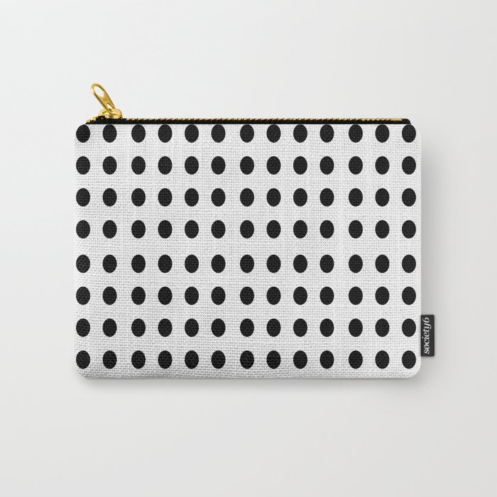 black and white polka dot - polka dot,pattern,dot,polka,circle,disc,point,abstract,minimalism Carry-All Pouch