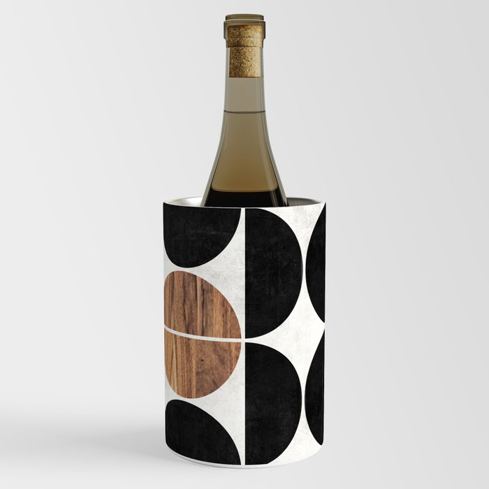 Mid-Century Modern Pattern No.1 - Concrete and Wood Wine Chiller