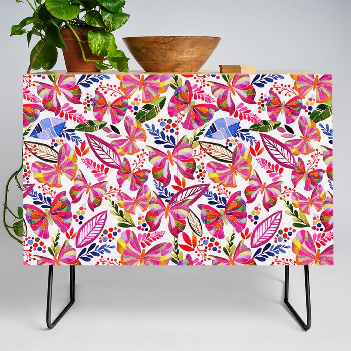Butterfly Paradise - Vivid Pink Credenza