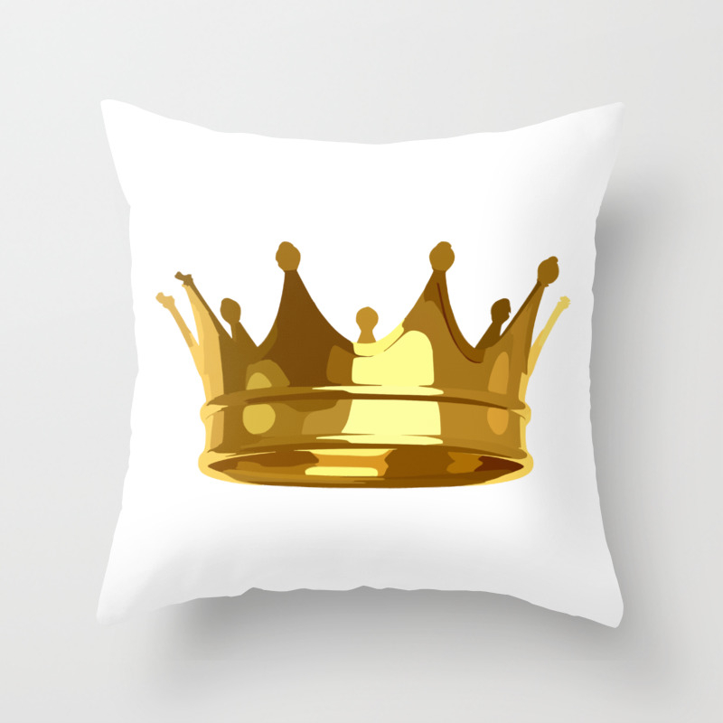 Royal Shining Golden Crown For King Or Queen Throw Pillow By