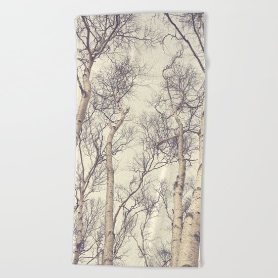 Winter Birch Trees Beach Towel