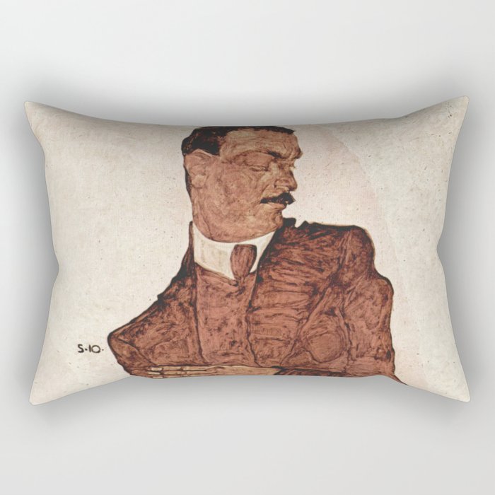 Egon Schiele - Portrait of Arthur Rossler Rectangular Pillow