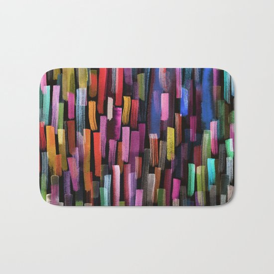 colorful brushstrokes pattern Bath Mat