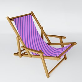[ Thumbnail: Slate Blue and Violet Colored Striped/Lined Pattern Sling Chair ]