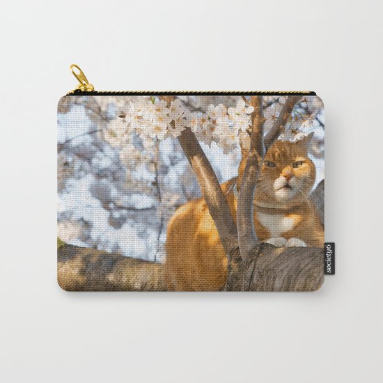 Ginger Cherry Blossom Cat Carry-All Pouch