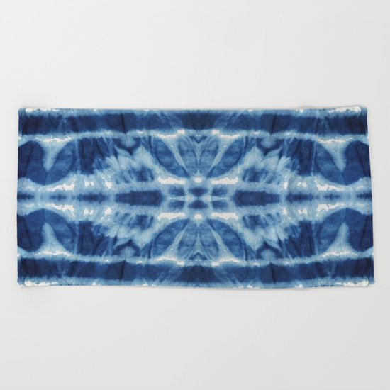 Tie Dye Blues Twos Beach Towel