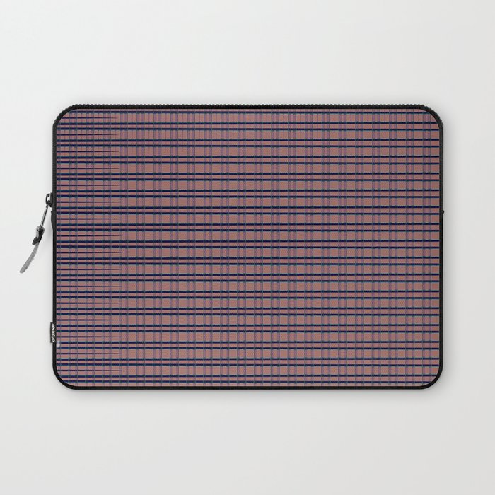 Muave Pink Checked Plaid pattern Laptop Sleeve
