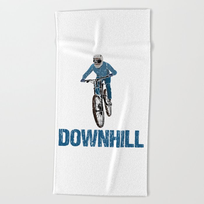 Downhill Mountain Biking Beach Towel
