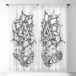 Triangle Face Flower Sheer Curtain
