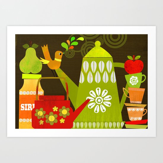 retro kitchen Art Print