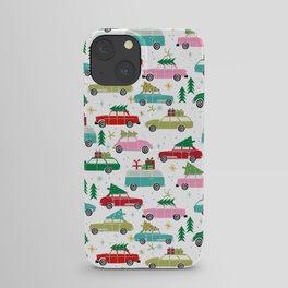 Christmas car tradition christmas trees holiday pattern winter festive iPhone Case