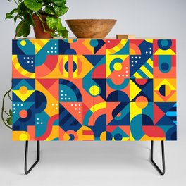 Memphis Bauhaus Colorful Geometric Credenza