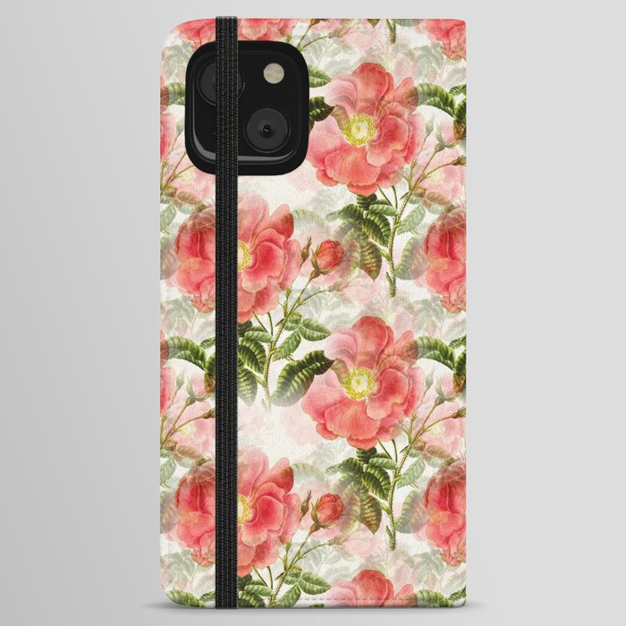 Watercolour ,vintage flowers,roses,floral,summer pattern iPhone Wallet Case
