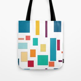 Rectangles and Squares on White Tote Bag