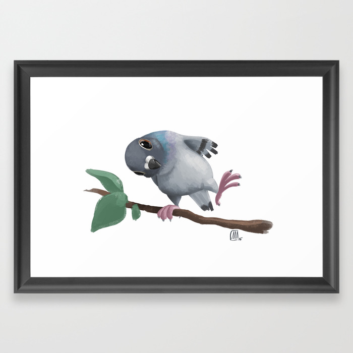 Cute Baby Pigeon Framed Art Print By Amcart Society6 Cute Baby Pigeon Framed Art Print By Amcart Society6