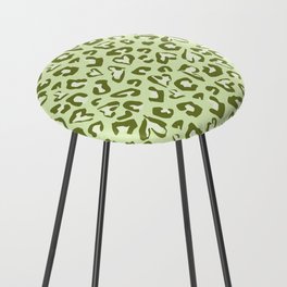 Green Valentines Hearts Cheetah Spots Wild Animal Print Home Trend Counter Stool