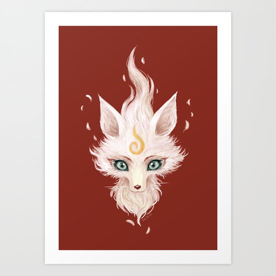 White Fox Art Print